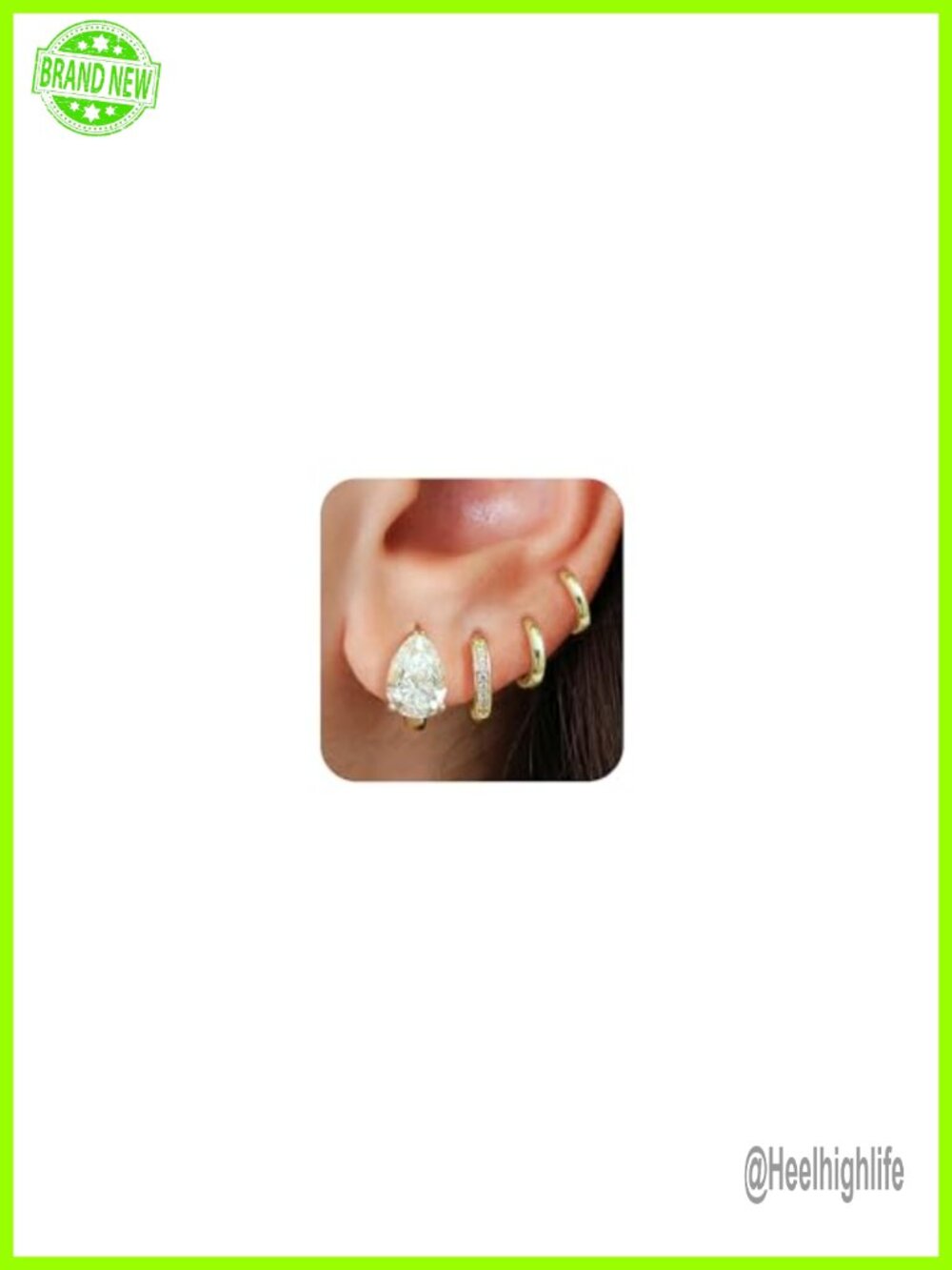 Gold Plated Hoop Earrings Set Surgical Steel Hypoallergenic 4 Pairs